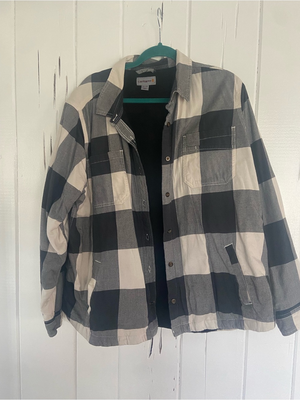 Carhartt Men’s Black & White Plaid Shirt Jacket